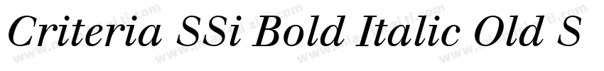 Criteria SSi Bold Italic Old Style Figures字体转换